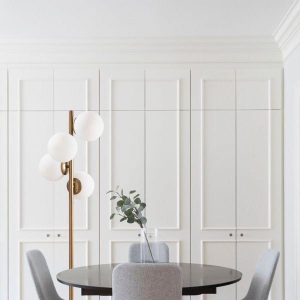 Fas gulvlampe, opal - Gull