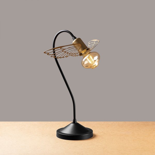 Angel bordlampe - Svart/gull