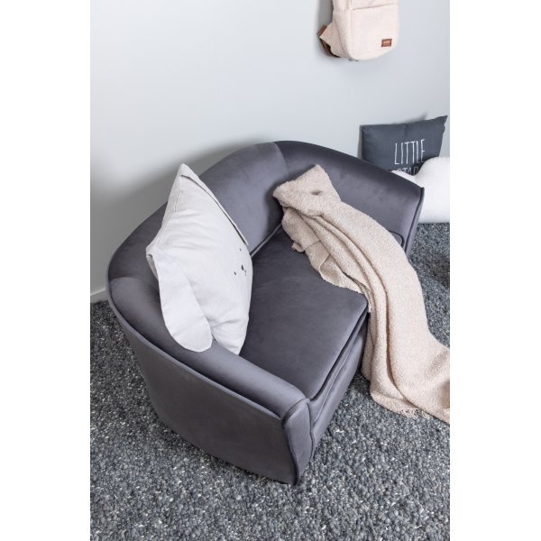 Moon barnesofa - Grå fløyel Moon barnesofa - Grå fløyel