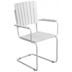 Holm� utend�rs spisestuestol med armlener hvit