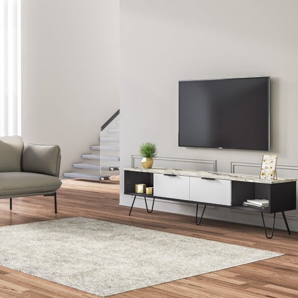 Maribo mediabenk - Sort/hvit