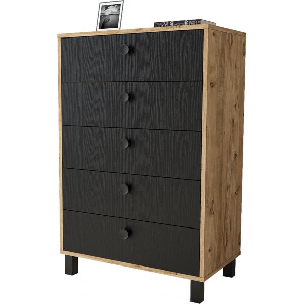 Vilamo kommode 82 - Furu/svart Vilamo kommode 82 - Furu/svart