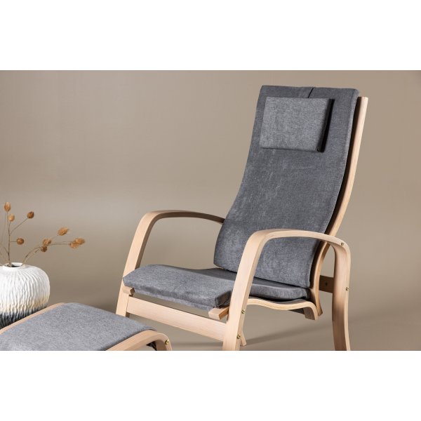 Grötö lenestol - Mørk grå/hvitvask Grötö lenestol - Mørk grå/hvitvask