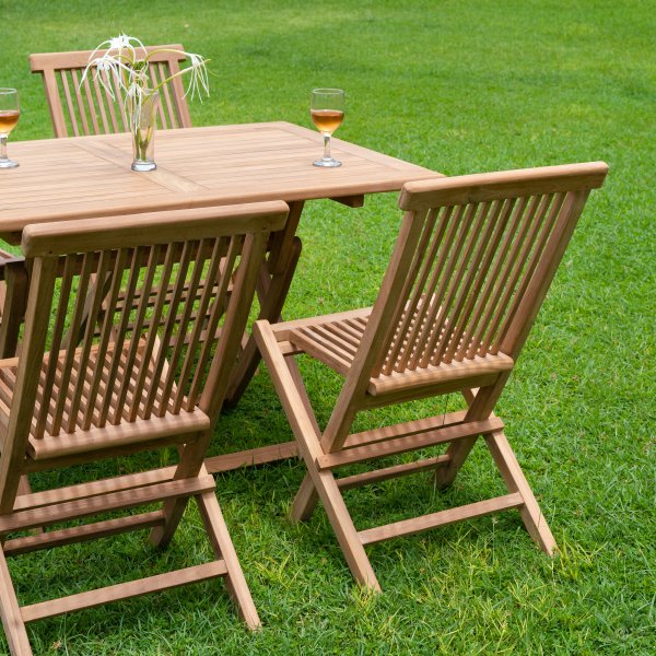Saltö spisegruppe for uteplassen spisebord 120x70 cm med 4 stk. Saltö spisestoler - Teak Saltö spisegruppe for uteplassen spisebord 120x70 cm med 4 stk. Saltö spisestoler - Teak