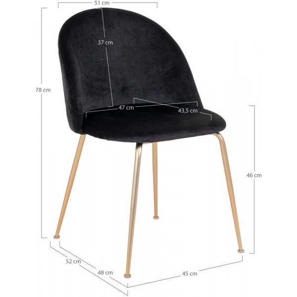 Spisestol i Genve - Svart/Messing