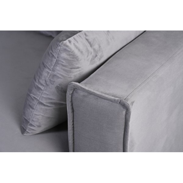 Brandy Lounge - 3,5-seters sofa XL (sølvgrå fløyel) + Tekstilrens for møbler Brandy Lounge - 3,5-seters sofa XL (sølvgrå fløyel) + Tekstilrens for møbler