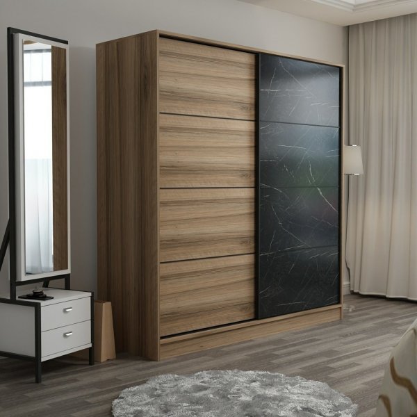 Kapusta garderobe 180 cm - Brun/svart Kapusta garderobe 180 cm - Brun/svart