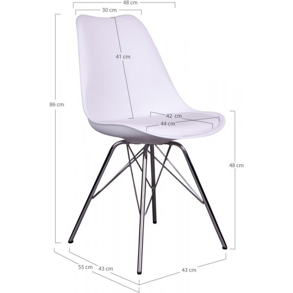 Oslo Spisestol - Hvit/Krom Oslo Spisestol - Hvit/Krom