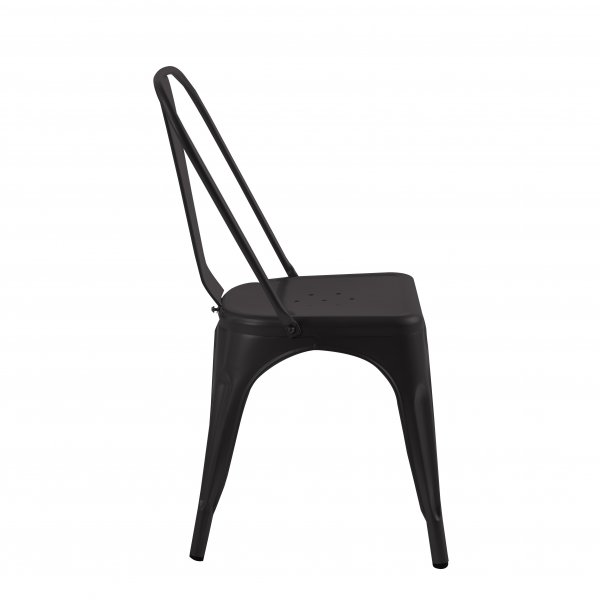 Iris spisestuestol i svart metall Iris spisestuestol i svart metall