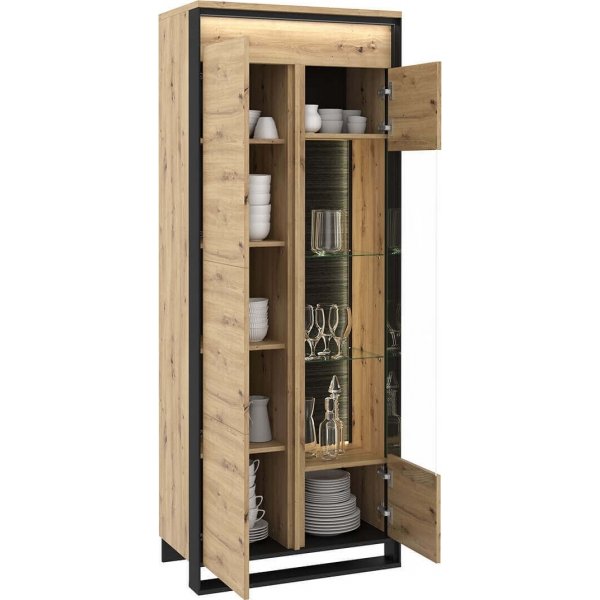 Quant vitrineskap - Artisan eik/sort Quant vitrineskap - Artisan eik/sort