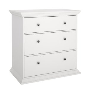 Nord kommode med 3 skuffer - hvit