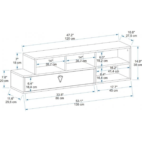 Duru mediabenk - Furu/sort
