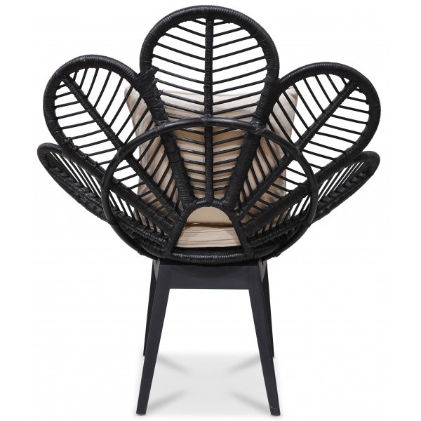 Peacock loungelenestol med pute - Svart Peacock loungelenestol med pute - Svart