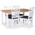 Fårö spisegruppe; spisebord 140x90 cm - Hvit / oljet eik med 4 Fårö spisestoler med grått stoffsete