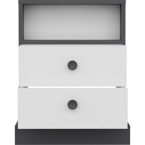 Life nattbord - Antrasitt/hvit