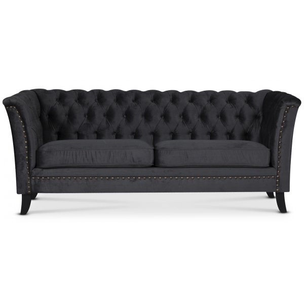 Chesterfield Liverpool 2-seter sofa - Antrasittgr flyel