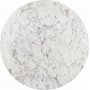 Mens uttrekkbar rundt spisebord 100x168 x 100 cm - Hvit marmorlaminat Mens uttrekkbar rundt spisebord 100x168 x 100 cm - Hvit marmorlaminat