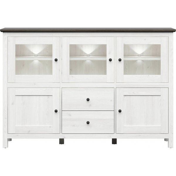 Hesen glassskap - Hvit/svart Hesen glassskap - Hvit/svart