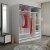 Kapusta garderobeskap med speildør, 180 cm - Hvit/antrasitt