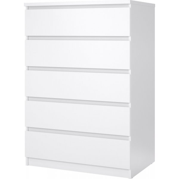 Naia kommode med 5 skuffer - Hvit Naia kommode med 5 skuffer - Hvit