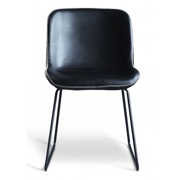 Texas stol i sort PU med lette kontrasts�m