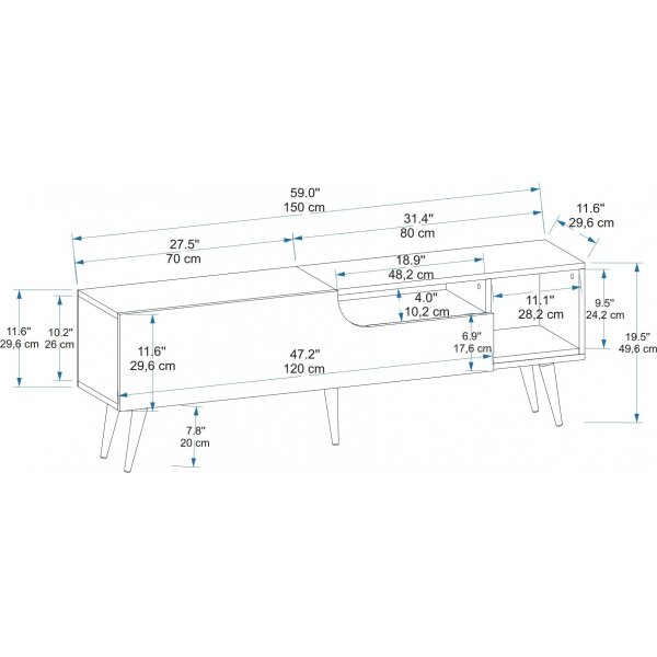 Akolut mediabenk - Lys valn�tt/beige