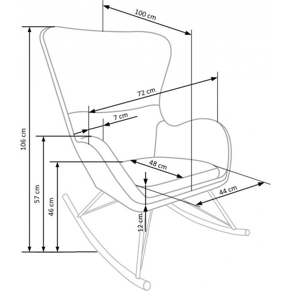 Doro gyngestol - Kremhvit/sort + Tekstilpleie for m�bler