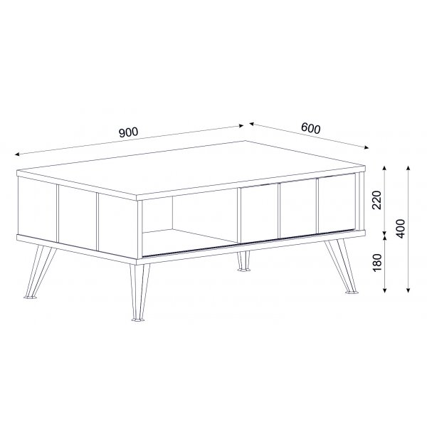 Neno salongbord 90 x 60 cm - Mørkebrunt Neno salongbord 90 x 60 cm - Mørkebrunt