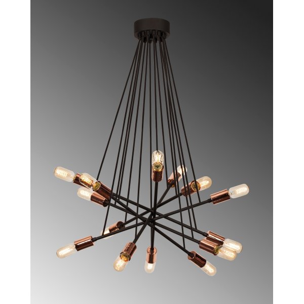 Okini taklampe - Sort/kobber