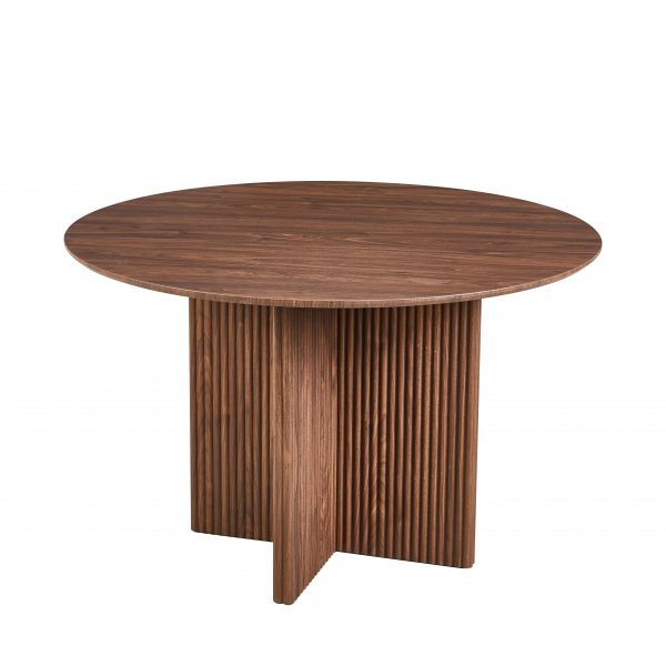 Spisegruppe Crossby bord �120cm i valn�tt med 4 Ludvig spisestoler i valn�tt