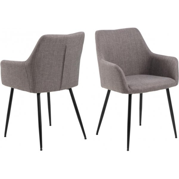 Lizzy lenestol - Lys gråbrun/matt sort Lizzy lenestol - Lys gråbrun/matt sort