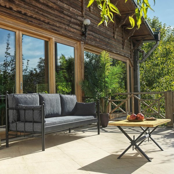 Lalas 3-seters utesofa - Svart/antrasitt Lalas 3-seters utesofa - Svart/antrasitt