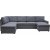 Dream sovesofa med oppbevaring (U-sofa) venstre - Mrkegr (stoff) + Mbelpleiesett for tekstiler