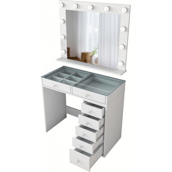 Bijou sminkebord 17 - 90 x 44,5 cm - Hvit Bijou sminkebord 17 - 90 x 44,5 cm - Hvit