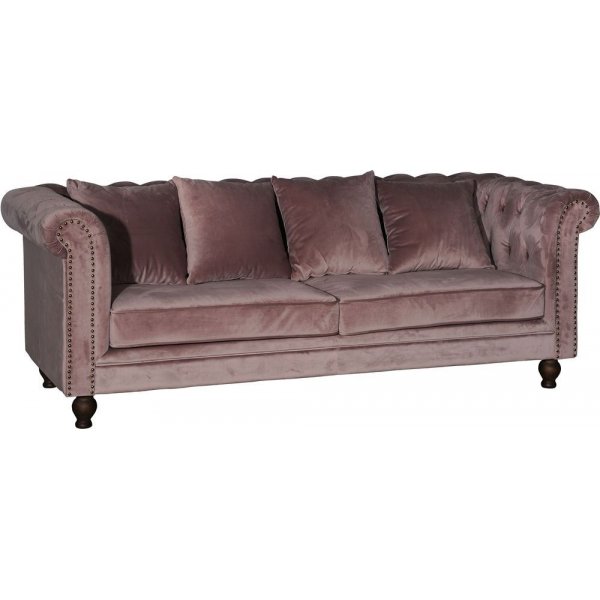 Chesterfield 3-seters sofa Churchill - Rosa Fløyel Chesterfield 3-seters sofa Churchill - Rosa Fløyel