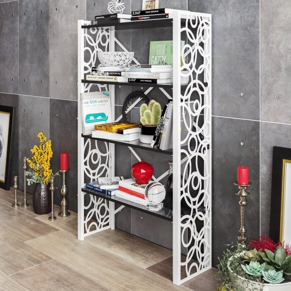 Lidya bokhylle - Hvit/svart