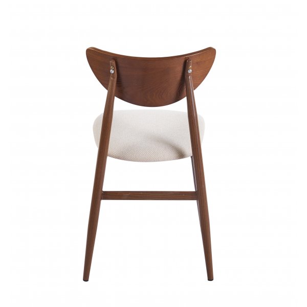 Ludvig-stol med beige stoff og valnøtt Ludvig-stol med beige stoff og valnøtt