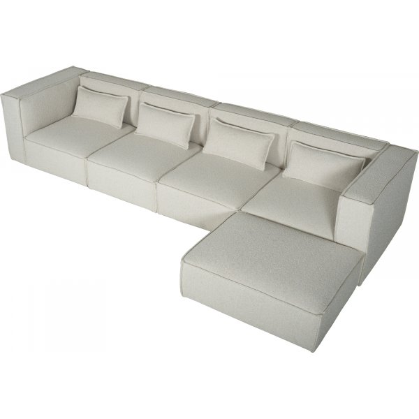 Nees modulsofa i hvit boucl� - combo 1