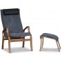 Lammet / Fushion fotskammel i saueskinn scandinavian grey - Brunbeiset eik