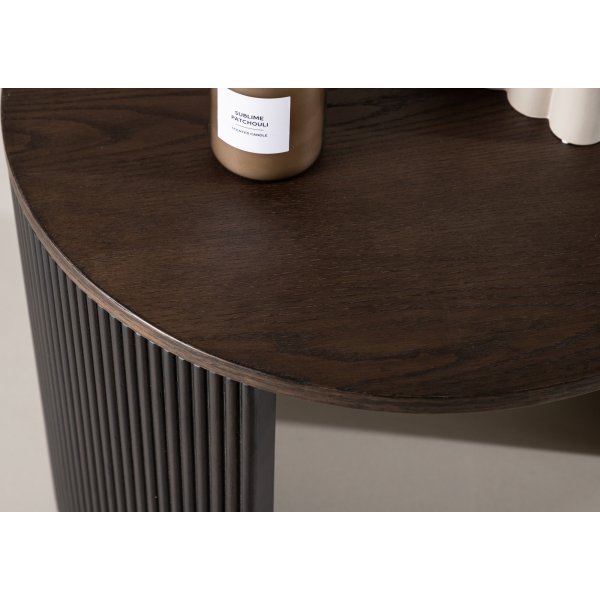 Bristol sofabord Ø60 cm - Semsket skinn Bristol sofabord Ø60 cm - Semsket skinn