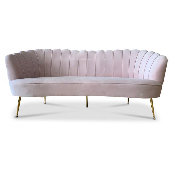 Snckan 3-seter sofa - Rosa flyel / Messing