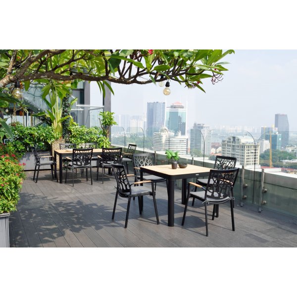 Portals spisegruppe 3 - Sort/teak Portals spisegruppe 3 - Sort/teak