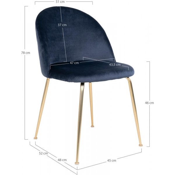 Spisestol i Gen�ve - Bl�/Messing