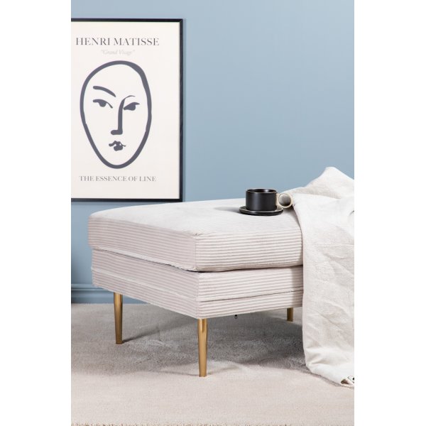 Savanna sittepuff - Beige kordflyel