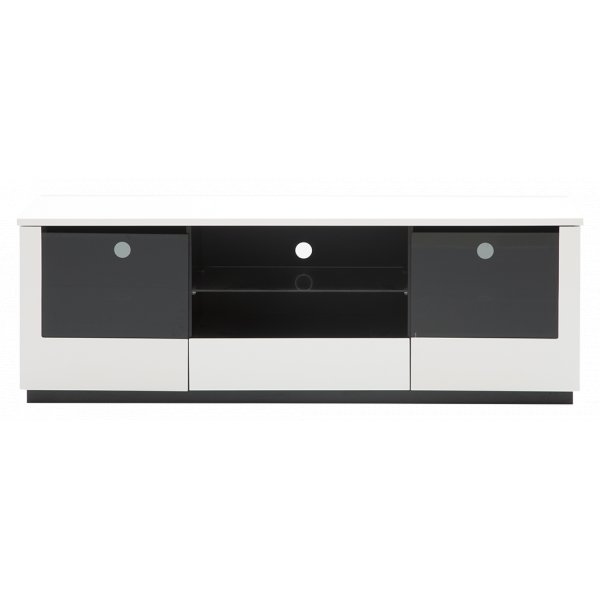 TV-benk Etage (Hvit med fremtoningat glass)