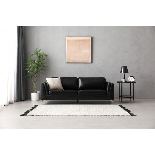 Sofa 3-seter sort PU - Cansas