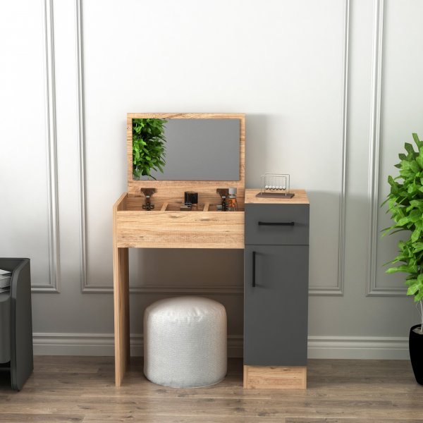 Inci toalettbord 77 x 37,3 cm - Furu/antrasitt Inci toalettbord 77 x 37,3 cm - Furu/antrasitt