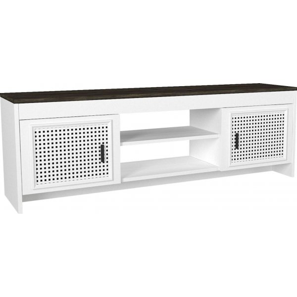 Done mediebenk - Hvit/mørkebrun Done mediebenk - Hvit/mørkebrun