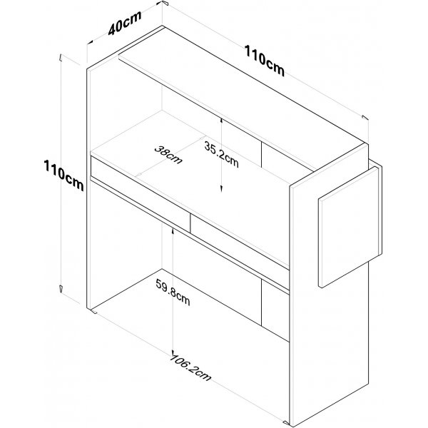 Idora resepsjon - Hvit/marmor
