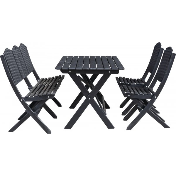 Haväng spisegruppe (sofa med 2 stoler og bord) - Sort Haväng spisegruppe (sofa med 2 stoler og bord) - Sort